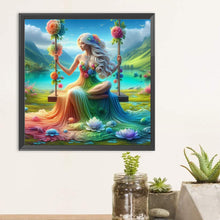 Load image into Gallery viewer, Diamond Painting - Full Round - Woman Sitting on Swing (30*30CM)

