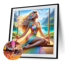 Load image into Gallery viewer, Diamond Painting - Full Round - Woman Sitting on Swing (30*30CM)
