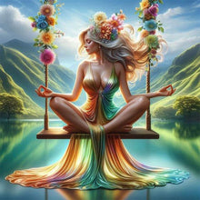 Load image into Gallery viewer, Diamond Painting - Full Round - Woman Sitting on Swing (30*30CM)
