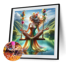 Load image into Gallery viewer, Diamond Painting - Full Round - Woman Sitting on Swing (30*30CM)
