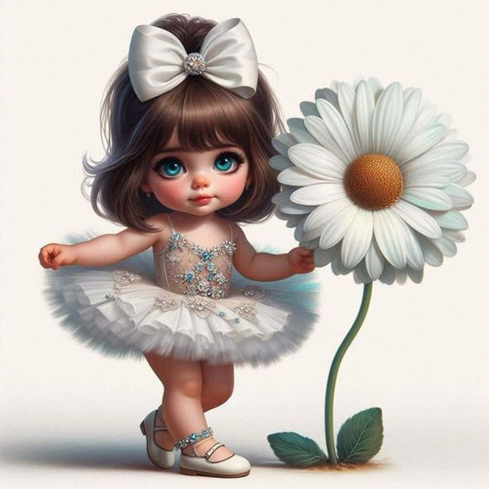 Diamond Painting - Full Round - Ballet Girl and Flowers (30*30CM)