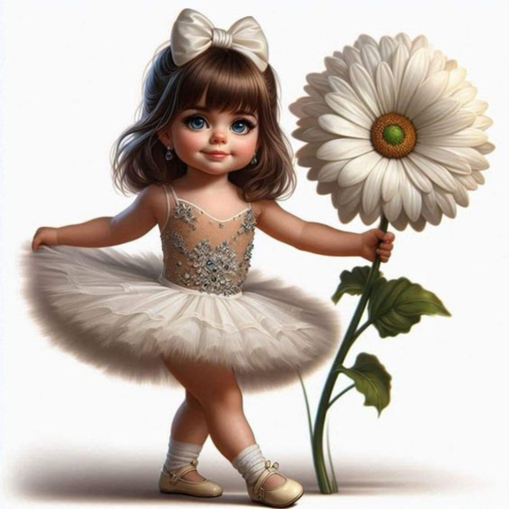 Diamond Painting - Full Round - Ballet Girl and Flowers (30*30CM)