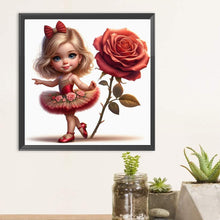 Load image into Gallery viewer, Diamond Painting - Full Round - Ballet Girl and Flowers (30*30CM)
