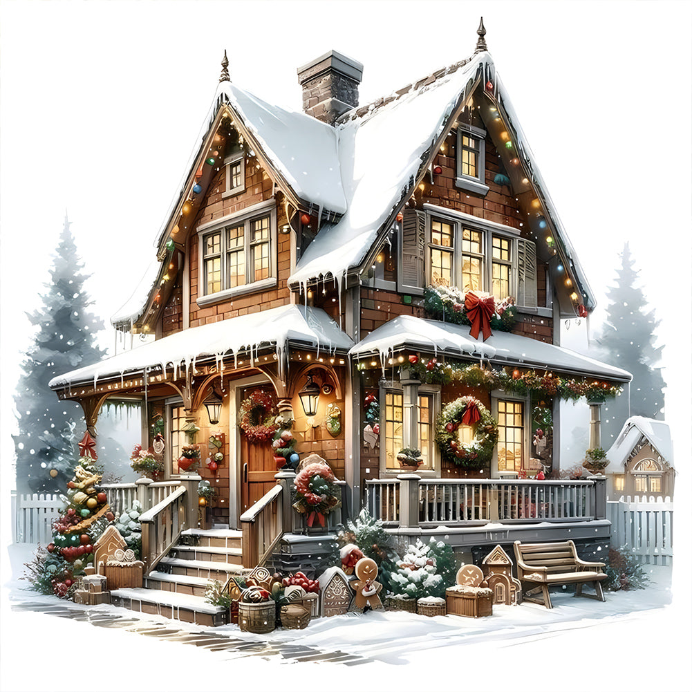 Diamond Painting - Full Round - Christmas cottage (30*30CM)