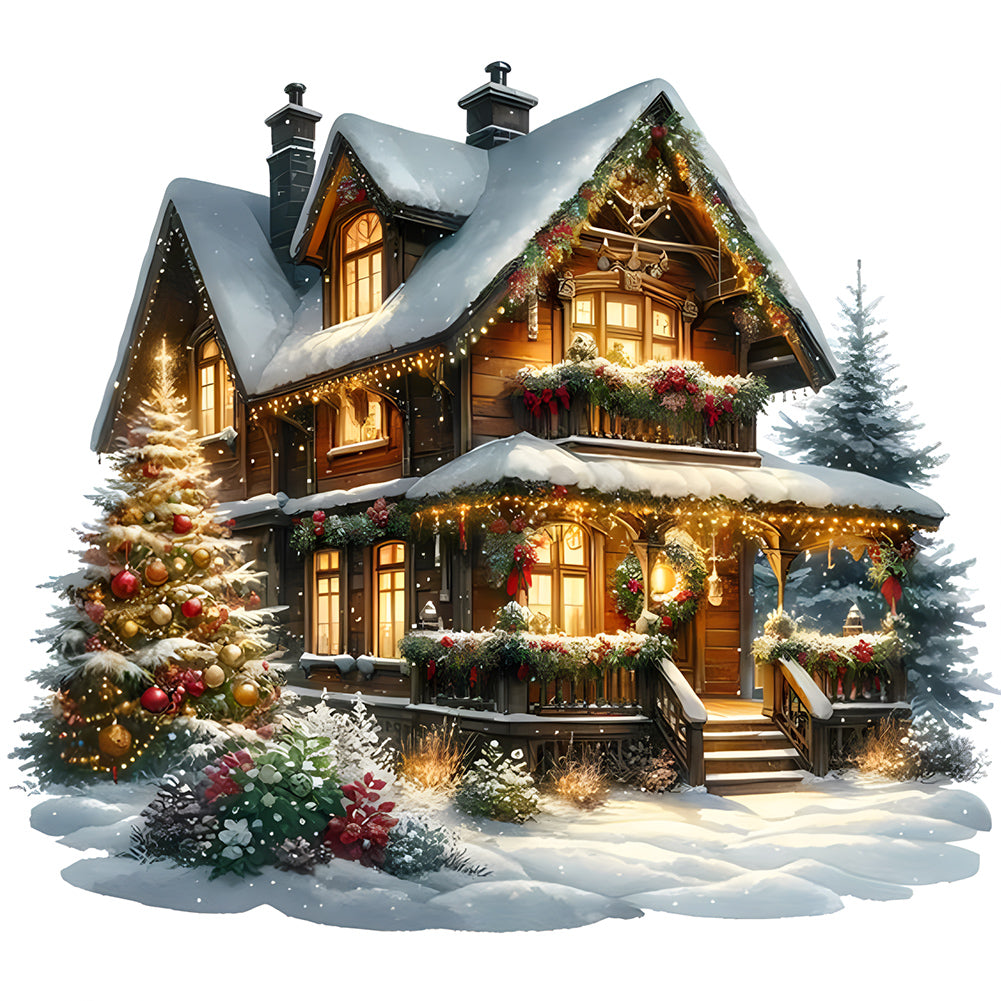 Diamond Painting - Full Round - Christmas cottage (30*30CM)