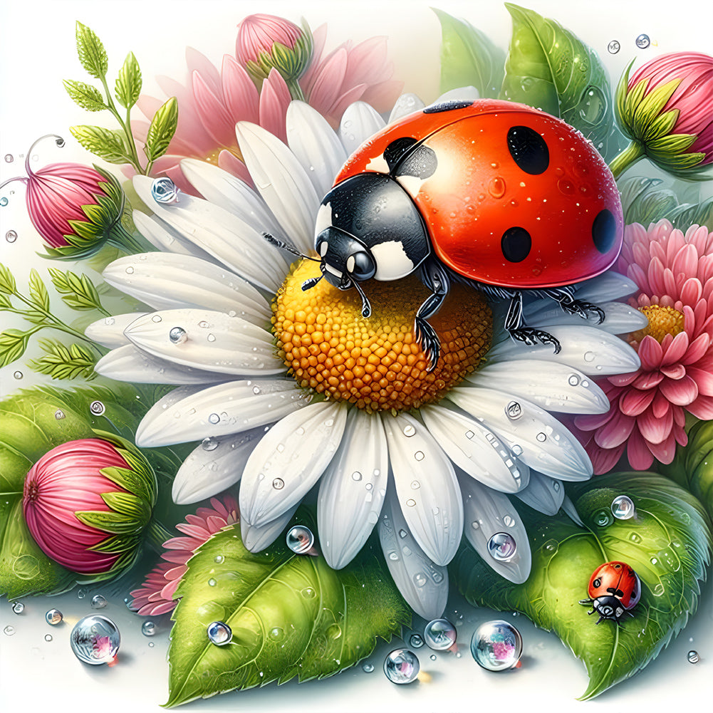 Diamond Painting - Full Round - Daisy ladybug (30*30CM)