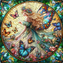 Load image into Gallery viewer, Diamond Painting - Full Round - Glass art butterfly fairy (40*40CM)
