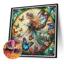 Load image into Gallery viewer, Diamond Painting - Full Round - Glass art butterfly fairy (40*40CM)
