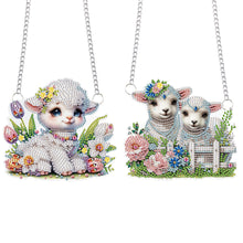 Load image into Gallery viewer, 2Pcs PET Special Shaped Cute Lamb Diamond Painting Hanging Decor Bedroom Decor
