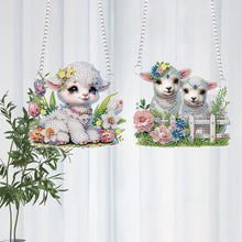 Load image into Gallery viewer, 2Pcs PET Special Shaped Cute Lamb Diamond Painting Hanging Decor Bedroom Decor
