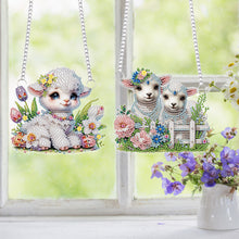 Load image into Gallery viewer, 2Pcs PET Special Shaped Cute Lamb Diamond Painting Hanging Decor Bedroom Decor
