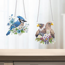 Load image into Gallery viewer, 2Pcs PET Special Shaped Bluebird Eagle Diamond Painting Hanging Decor for Home
