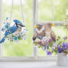Load image into Gallery viewer, 2Pcs PET Special Shaped Bluebird Eagle Diamond Painting Hanging Decor for Home
