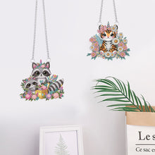 Load image into Gallery viewer, 2Pcs PET Special Shaped Tiger Raccoon Diamond Painting Hanging Decor for Bedroom
