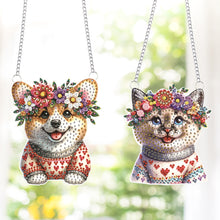 Load image into Gallery viewer, 2Pcs PET Special Shaped Kitten Puppy Diamond Painting Hanging Decor for Bedroom
