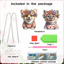 Load image into Gallery viewer, 2Pcs PET Special Shaped Kitten Puppy Diamond Painting Hanging Decor for Bedroom
