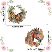 Load image into Gallery viewer, 2Pcs PET Special Shaped Wreath Butterfly Horse Diamond Painting Hanging Decor
