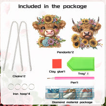 Load image into Gallery viewer, 2Pcs PET Special Shaped Sunflower Calf Diamond Painting Hanging Decor for Home
