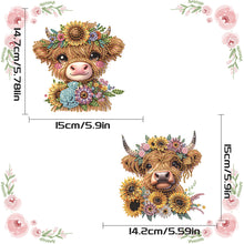 Load image into Gallery viewer, 2Pcs PET Special Shaped Sunflower Calf Diamond Painting Hanging Decor for Home
