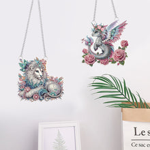 Load image into Gallery viewer, 2Pcs PET Special Shaped Pterosaur Lion Diamond Painting Hanging Decor for Home
