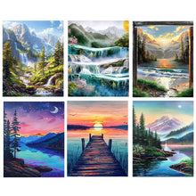 Load image into Gallery viewer, 6pcs Round Diamond Painting Set - Outdoor scenery (30*40CM)

