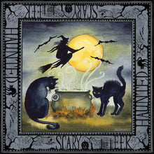 Load image into Gallery viewer, Diamond Painting - Full Round - Halloween skeleton witch cat (40*40CM)
