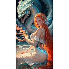 Load image into Gallery viewer, Diamond Painting - Full Round - Dream cool girl and dragon (40*75CM)
