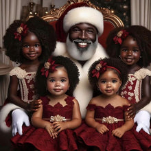 Load image into Gallery viewer, Diamond Painting - Full Round - Santa Claus and four girls (40*40CM)
