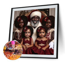 Load image into Gallery viewer, Diamond Painting - Full Round - Santa Claus and four girls (40*40CM)
