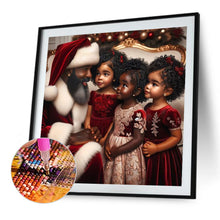 Load image into Gallery viewer, Diamond Painting - Full Round - Santa Claus and three girls (40*40CM)
