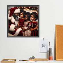 Load image into Gallery viewer, Diamond Painting - Full Round - Santa Claus and three girls (40*40CM)
