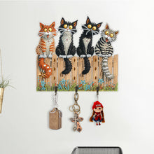 Load image into Gallery viewer, Wooden Cat Diamond Art Hanging Hook Rail Diamond Painting Art Craft Wall Hooks
