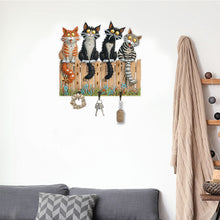 Load image into Gallery viewer, Wooden Cat Diamond Art Hanging Hook Rail Diamond Painting Art Craft Wall Hooks
