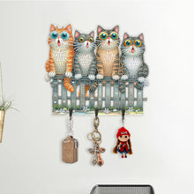 Load image into Gallery viewer, Wooden Cat Diamond Art Hanging Hook Rail Diamond Painting Art Craft Wall Hooks
