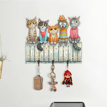 Load image into Gallery viewer, Wooden Cat Diamond Art Hanging Hook Rail Diamond Painting Art Craft Wall Hooks
