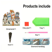 Load image into Gallery viewer, Wooden Cat Diamond Art Hanging Hook Rail Diamond Painting Art Craft Wall Hooks

