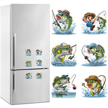 Load image into Gallery viewer, 6Pcs Acrylic Special Shape Bud Goblin Fridge Stickers Diamond Art Magnets Decals
