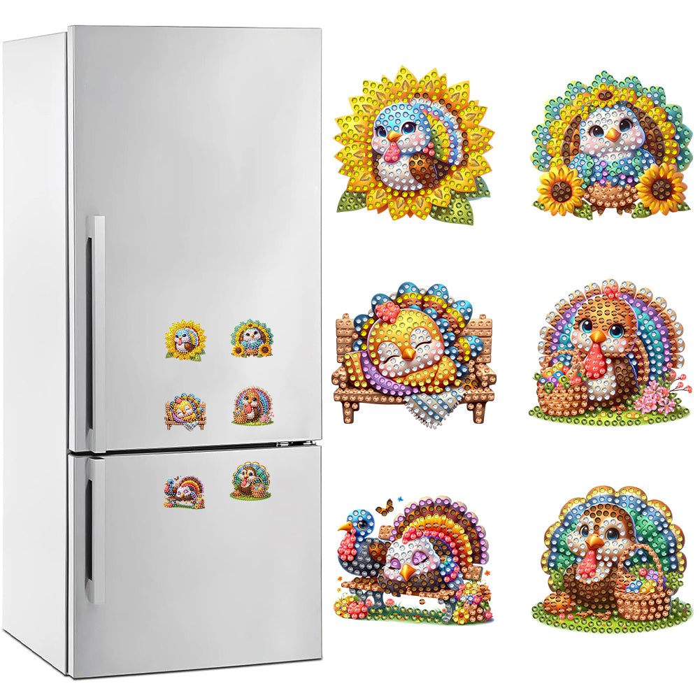 6Pcs Acrylic Special Shape Bud Goblin Fridge Stickers Diamond Art Magnets Decals