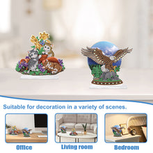 Load image into Gallery viewer, 2Pcs PET Special Shaped People Animal Diamond Painting Desktop Ornament for Home
