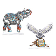 Load image into Gallery viewer, 2Pcs PET Special Shaped People Animal Diamond Painting Desktop Ornament for Home
