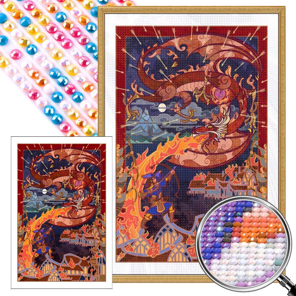 AB Diamond Painting - Full Round - Dragon removal day (40*60CM)