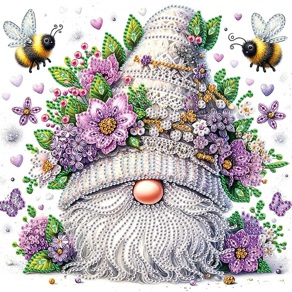 Diamond Painting - Partial Special Shaped - Sunflower gnome (30*30CM)