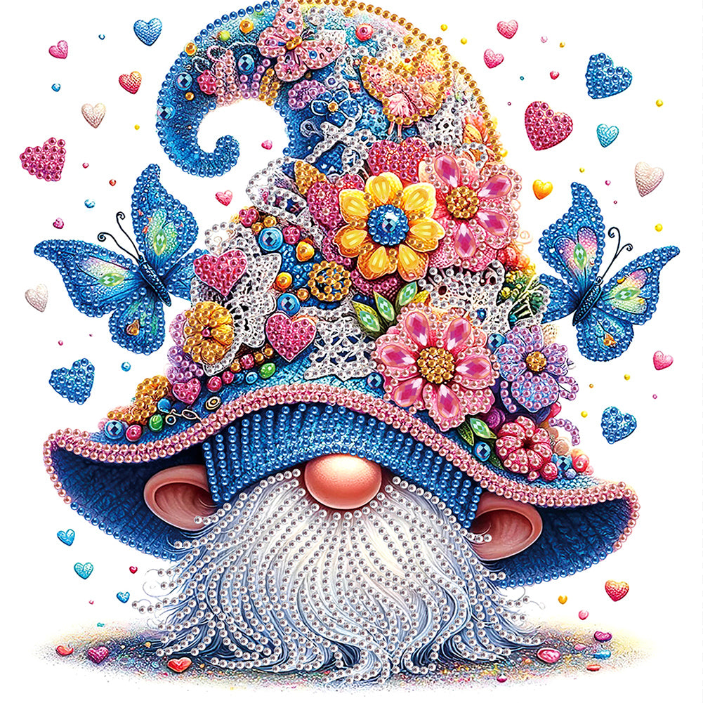 Diamond Painting - Partial Special Shaped - Flower cluster gnome (30*30CM)