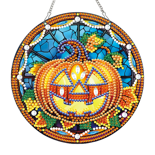 Halloween Special Shape Pumpkin Diamond Painting Hanging Pendant for Wall Window