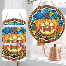 Load image into Gallery viewer, Halloween Special Shape Pumpkin Diamond Painting Hanging Pendant for Wall Window
