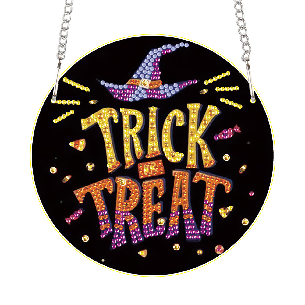 Halloween Special Shape Pumpkin Diamond Painting Hanging Pendant for Wall Window