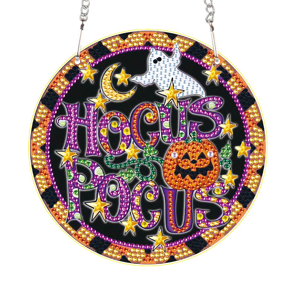 Halloween Special Shape Pumpkin Diamond Painting Hanging Pendant for Wall Window