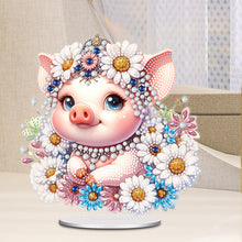 Load image into Gallery viewer, Acrylic Daisy Pig Diamond Painting Desktop Ornaments for Bedroom Table Decor
