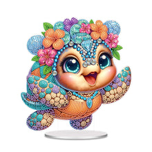 Load image into Gallery viewer, Acrylic Hibiscus Turtle Diamond Painting Desktop Ornaments Bedroom Table Decor
