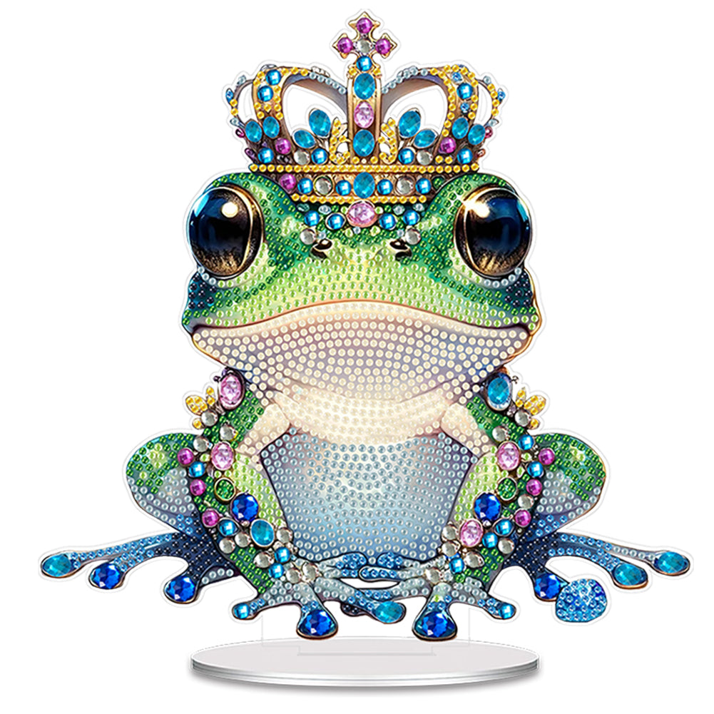 Acrylic Frog Prince Diamond Painting Desktop Ornaments Bedroom Table Decor